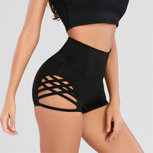 Load image into Gallery viewer, Women High Wasit Hollow-out Workout Safty Shorts
