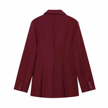 Load image into Gallery viewer, Women Suit Pants Two-Piece Set Buckle Decoration Long Sleeve Blazer Coat + Straight-Leg Pants 2 Pieces Sets Chic Woman Outfits
