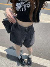 Load image into Gallery viewer, High Waist Denim Women Loose Slimming Hip Covering Skirt  Shorts
