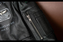 Load image into Gallery viewer, 2025 New Spring Men's Genuine Leather Jacket Embroidery Bomber Cowhide Air Force Jacket Motorcycle Leather Coat A2 Biker Clothes
