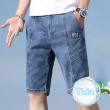 Load image into Gallery viewer, Men's Shorts Summer Thin Stretch Versatile Casual Denim Shorts Cotton Breathable Straight Short Jeans Classic Male Clothing

