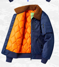 Load image into Gallery viewer, Winter Mens Fur Collar Bomber Jacket Military Coats Thick Cotton Liner Warm MA-1 Flight Pilot Jacket Male
