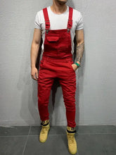 Load image into Gallery viewer, Men's Tie Dye Denim Overalls, Slim Fit and Slimming  Jeans
