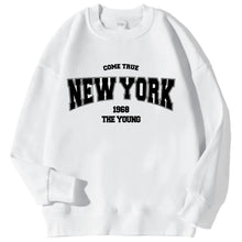 Load image into Gallery viewer, New York California Malibu Letter Sweatshirts Winter Women Casual Loose Hoodie Fleece Warm Crewneck Pullover Comfortable Clothes
