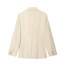 Load image into Gallery viewer, Women Suit Pants Two-Piece Set Buckle Decoration Long Sleeve Blazer Coat + Straight-Leg Pants 2 Pieces Sets Chic Woman Outfits
