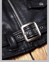 Load image into Gallery viewer, YR!Top.Classic 613 Motor Biker Style, Retro Genuine Leather Jacket, Luxury Tanned Cowhide Coat, Vintage Leather, 1.5mm Horsehide
