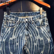 Load image into Gallery viewer, Zipper Fly Stonewashed Casual Patchwork Jeans
