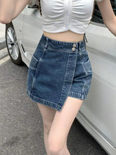 Load image into Gallery viewer, High Waist Denim Women Loose Slimming Hip Covering Skirt  Shorts
