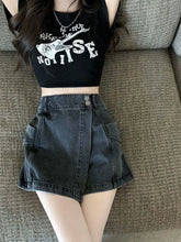 Load image into Gallery viewer, High Waist Denim Women Loose Slimming Hip Covering Skirt  Shorts
