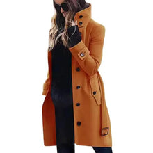 Load image into Gallery viewer, Womens  Single Breasted Turn-down Collar Wool Coat
