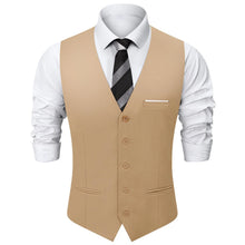 Load image into Gallery viewer, Mens Suit Vest Male Business Formal Wedding Office Birthday Party Outfit Set  Easter Church Jacket Black Waistcoat
