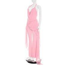 Load image into Gallery viewer, Sexy Chiffon Jumpsuits Women Backless Halter Club Party Summer Rompers Bodycon Fashion Sleeveless V Neck Overalls Beach Vacation
