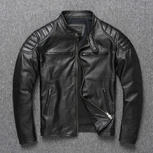 Load image into Gallery viewer, 2025 New Leather Jacket Top Layer 100% Cowhide Leather Clothes Men's Stand Collar Motorcycle Clothes  Autumn Winter Plus Size
