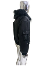 Load image into Gallery viewer, Mauroicardi Autumn Winter Short Oversized Black Warm Pu Leather Jacket Men with Faux Fur Trim Hood Loose Casual Korean Fashion
