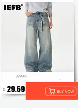 Load image into Gallery viewer, IEFB Simple Men's Denim Trousers Solid Color Washing American Style Casual Pants Straight Leg Baggy Male Jeans Spring 9W667
