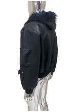 Load image into Gallery viewer, Mauroicardi Autumn Winter Short Oversized Black Warm Pu Leather Jacket Men with Faux Fur Trim Hood Loose Casual Korean Fashion
