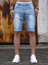Load image into Gallery viewer, Men's  Shorts Strecth Washed Vintage Distressed Pockets Button Basics Shorts
