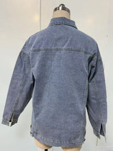 Load image into Gallery viewer, Women's  Denim Long Sleeve Oversized Button Jacket
