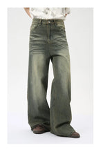 Load image into Gallery viewer, IEFB Fashion Loose Men's Straight Denim Pants American Style Casual Worn-out Design Wide Leg Jeans Summer New Trend 9C6256
