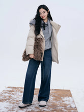 Load image into Gallery viewer, DUSHU Puff Down Jacket Long and Short Styles of Goose Down Jacket Women Fox Fur Collar 2025 Winter Outerwear Simple Commuting
