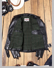 Load image into Gallery viewer, YR!Top.Classic 613 Motor Biker Style, Retro Genuine Leather Jacket, Luxury Tanned Cowhide Coat, Vintage Leather, 1.5mm Horsehide
