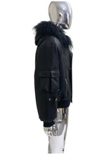 Load image into Gallery viewer, Mauroicardi Autumn Winter Short Oversized Black Warm Pu Leather Jacket Men with Faux Fur Trim Hood Loose Casual Korean Fashion

