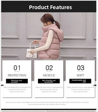 Load image into Gallery viewer, Women's Short Padded Quilted Vest Warm Slimming Detachable Cap Jacket.
