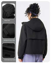 Load image into Gallery viewer, Women's Casual Hooded  Raglan Sleeves Double Zipper Jacket
