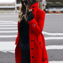 Load image into Gallery viewer, Womens  Single Breasted Turn-down Collar Wool Coat
