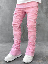 Lade das Bild in den Galerie-Viewer, Spliced Distressed Denim  Ripped  Jeans
