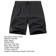 Load image into Gallery viewer, Men Beach Shorts Elastic Drawstring Waist Quick-Drying Casual Short Pants with Reinforced Pockets Street Quick-drying Shorts
