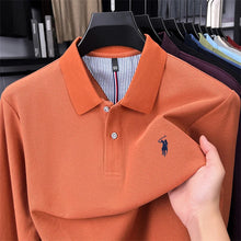 Load image into Gallery viewer, High end brand 100% cotton long sleeve polo shirt fashion luxury pony embroidery business casual comfort new Paul men's T-shirt
