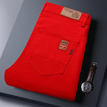 Load image into Gallery viewer, Slim Elastic Jeans Men's Colorful Fashion Korean Pants Spring Autumn Soft Comfortable Casual Straight Denim Trousers Streetwear
