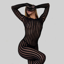 Load image into Gallery viewer, Black Jumpsuits Women Sexy Fishnet See Through Long Rompers 2026 Summer Women Pants Skinny Rompers Jumpsuits Overalls Pantyhose
