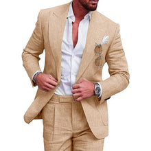 Load image into Gallery viewer, Men 2 Piece One Button Male Slim Fit Suit
