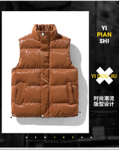 Load image into Gallery viewer, Men Winter Glossy Vest Clothing Male Zipper Vest Jackets Casual Men's Waistcoat Winter Windproof Coats Vest Men's Puffer Vest
