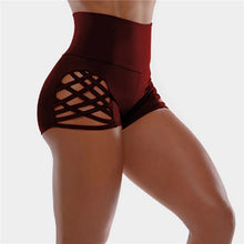 Load image into Gallery viewer, Women High Wasit Hollow-out Workout Safty Shorts
