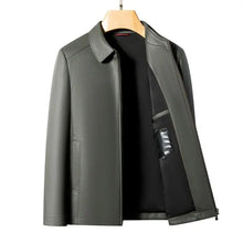 Load image into Gallery viewer, Men's Fashion Casual Large-Sized Goatskin Leather Jacket Lapel Coat High-End Spring Autumn 2025
