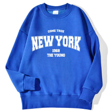 Load image into Gallery viewer, New York California Malibu Letter Sweatshirts Winter Women Casual Loose Hoodie Fleece Warm Crewneck Pullover Comfortable Clothes
