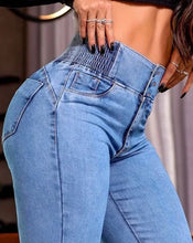 Cargar imagen en el visor de la galería, Vaqueros elegantes de cintura alta con botones delanteros y estilo casual para mujer
