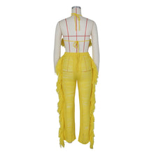 Load image into Gallery viewer, Sexy Two Piece Pant Sets Women Hollow Out Trousers Matching Sets Strapless Tassels Hole Pencil Pants Suits High Street Summer
