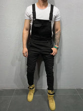 Load image into Gallery viewer, Men's Tie Dye Denim Overalls, Slim Fit and Slimming  Jeans
