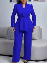 Load image into Gallery viewer, 2 Piece Women Sets Plus Size  New Arrival Matching Two Pieces Sets Blazer Coat Top Pants Suits Outfits Clothing
