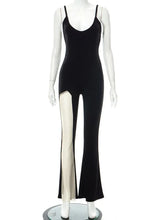 Load image into Gallery viewer, Gauze Jumpsuits Solid Black Jump Suits For Women Overalls Sleeveless Combinaison Femme Flare Pants Romper Monos Mujer Elegante

