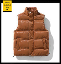 Load image into Gallery viewer, Men Winter Glossy Vest Clothing Male Zipper Vest Jackets Casual Men's Waistcoat Winter Windproof Coats Vest Men's Puffer Vest
