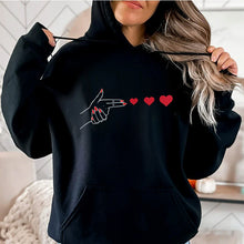Load image into Gallery viewer, Funny Heart Pattern Printed Kangaroo Pocket Hoodies 90s Casual Sweatshirts Graphic Y2k Hooded Women's Gothic Streetwear Clothes
