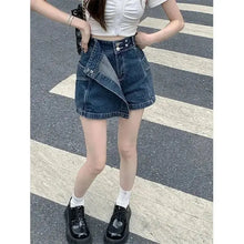 Load image into Gallery viewer, High Waist Denim Women Loose Slimming Hip Covering Skirt  Shorts
