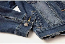 Load image into Gallery viewer, Denim Short Jacket for Women Short Autumn Winter Korean Long-sleeved Slim Hooded Versatile
