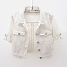 Load image into Gallery viewer, Three Quarter Sleeves Jean Jacket  for Woman
