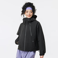 Load image into Gallery viewer, Women's Casual Hooded  Raglan Sleeves Double Zipper Jacket
